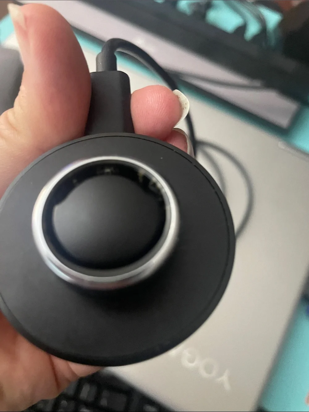 Oura Silver Ring with Charger size 10